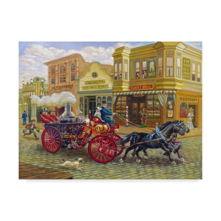 Trademark Fine Art Lee Dubin 'Fire Truck' Canvas Art, 18x24 ALI42069-C1824GG